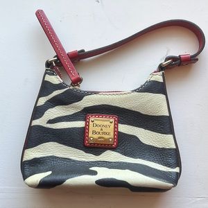 Dooney & Bourke adorable mini bag in zebra print with red accents